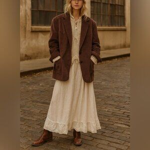 Vintage Pagano West Western Oversized Sports Coat Blazer Brown Suede Made in USA